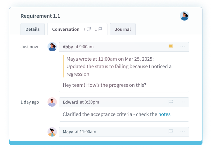 Screenshot of conversations in SpecHub